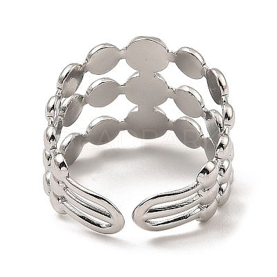 Non-Tarnish 304 Stainless Steel Open Cuff Ring Findings RJEW-Z018-10P-1