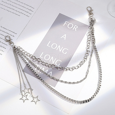 Alloy Star Charms 3 Layer Chain Belts for Pants FS-WG5CAFD-01-1