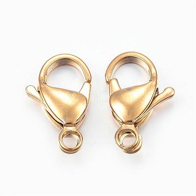 304 Stainless Steel Lobster Claw Clasps STAS-H352-01F-G-1