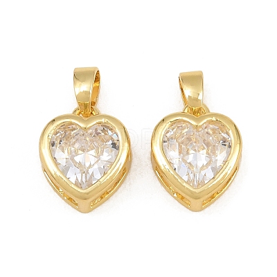 Brass Pave Clear Cubic Zirconia Charms CU-CBAA571-06G-1
