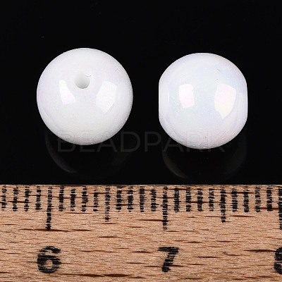 Electroplate Round Glass Beads Strands EGLA-T029-07K-1