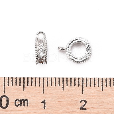 Rack Plating Brass Micro Pave Cubic Zirconia Tube Bails ZIRC-I012-05P-RS-1