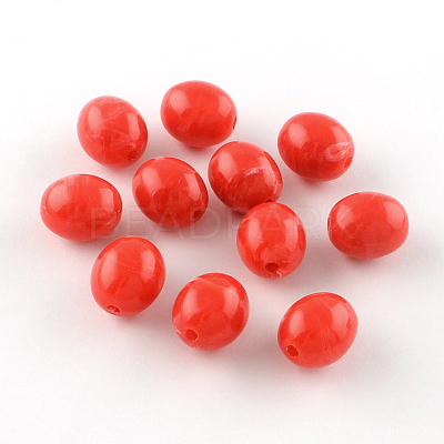 Oval Imitation Gemstone Acrylic Beads OACR-R038-M-1