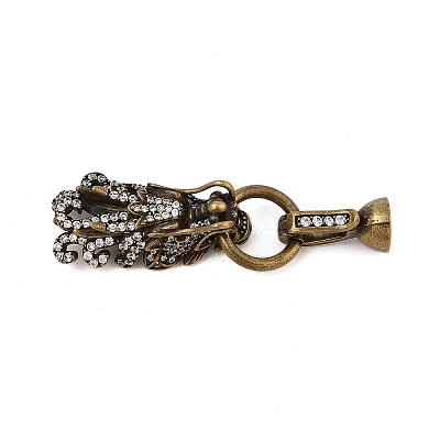 Brass Micro Pave Cubic Zirconia Fold Over Clasps KK-L223-003AB-1