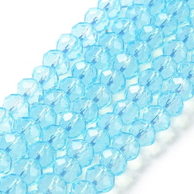 Baking Paint Transparent Glass Beads Strands DGLA-A034-J8MM-D08-1