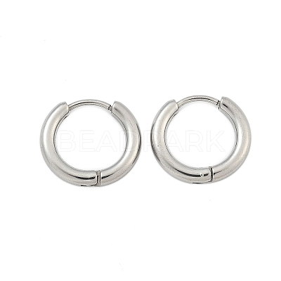 Tarnish Resistant 304 Stainless Steel Huggie Hoop Earrings EJEW-F111B-16mm-P-1
