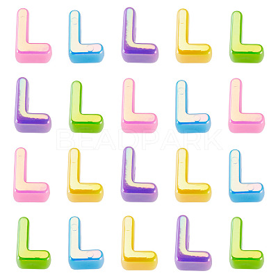 20Pcs UV Plating Opaque Acrylic European Beads OACR-TADJ0001-16L-1