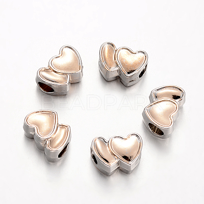 Heart Alloy European Large Hole Beads X-PALLOY-O065-28-1