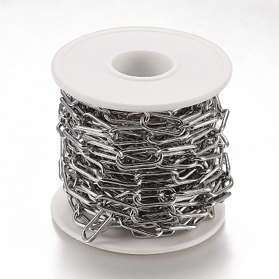 Tarnish Resistant 304 Stainless Steel Paperclip Chains CHS-A006-01P-1