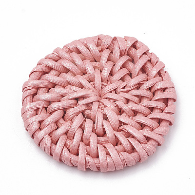 Handmade Spray Painted Reed Cane/Rattan Woven Beads LS-WOVE-N007-02D-1