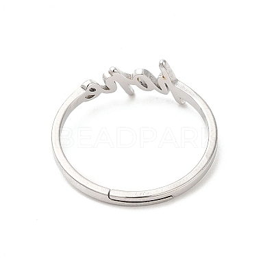 Non-Tarnish 304 Stainless Steel Word Hope Adjustable Ring LS-RJEW-L107-027P-1