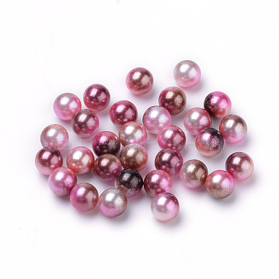 Rainbow Acrylic Imitation Pearl Beads OACR-R065-10mm-A10-1