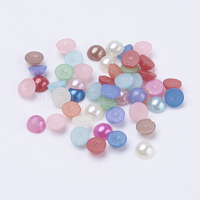 Half Round Domed Imitated Pearl Acrylic Cabochons OACR-H001-4x2mm-1