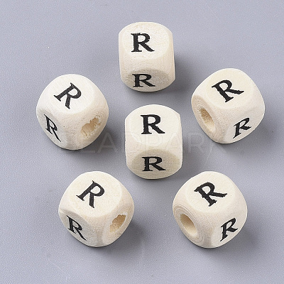 Printed Natural Wood Beads LS-X-WOOD-T026-001R-1