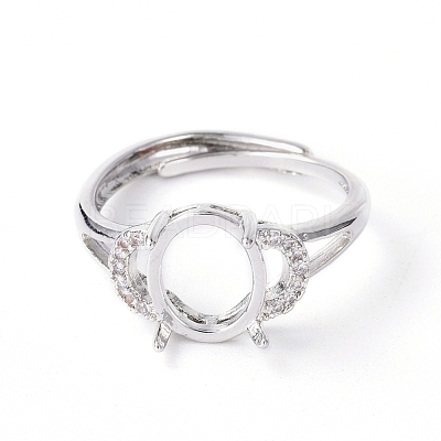Adjustable Brass Solitaire Ring Settings KK-L193-06P-1
