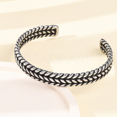 Retro 316 Surgical Stainless Steel Cuff Bangles BJEW-C142-14A-AS-1