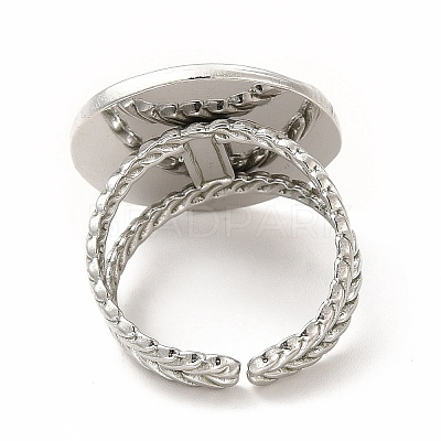 Non-Tarnish 304 Stainless Steel Sun & Moon Planet Open Cuff Ring for Women X-RJEW-B027-20P-1