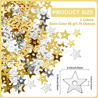 100G 2 Colors PET Paillette/Sequins Pendants KY-CY0001-02-1