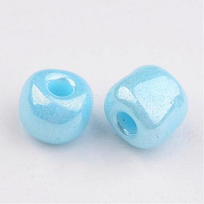 DIY Craft Beads 8/0 Opaque Colors Lustered Round Glass Seed Beads X-SEED-A012-3mm-123-1