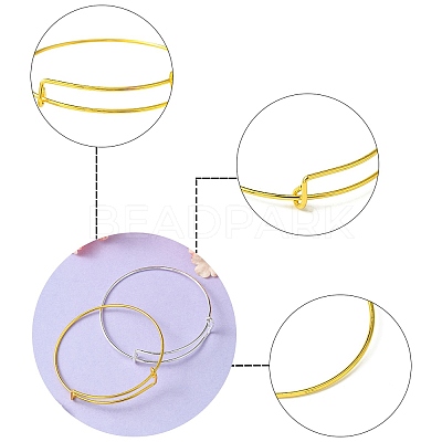 20Pcs 2 Colors Iron Bangle Making BJEW-YW0001-13-1