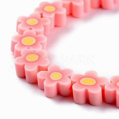 Handmade Flower Polymer Clay Beads Strands CLAY-M003-07F-1