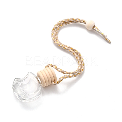Empty Glass Perfume Bottle Pendants HJEW-C009-02-1