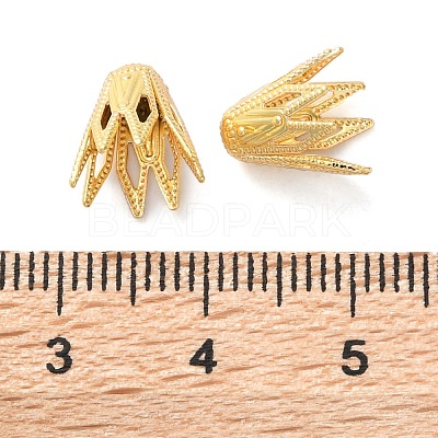 Brass Flower Bead Caps KK-K390-01G-02-1