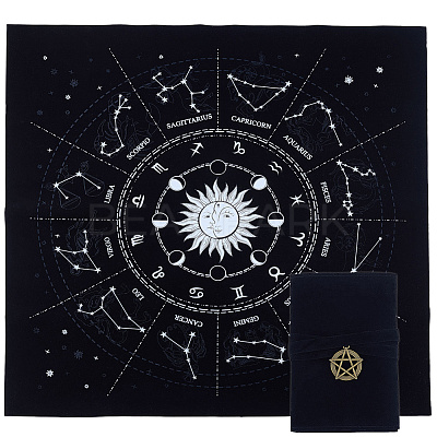 1Pc Double-Sided Velvet Tarot Cards Storage Bags TP-CN0001-27B-1