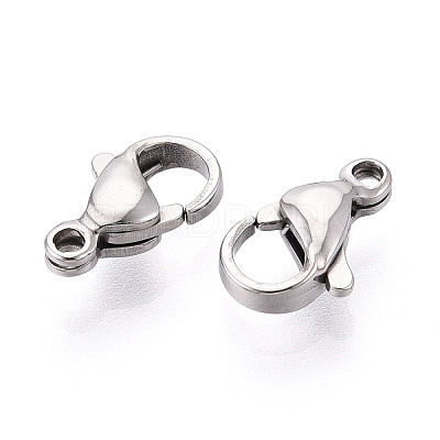 304 Stainless Steel Lobster Claw Clasps STAS-T065-11mm-34P-1