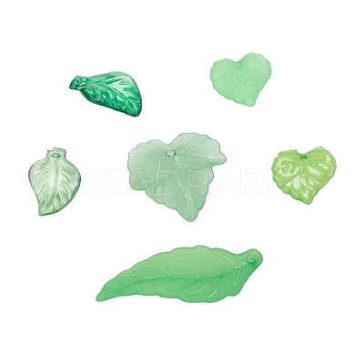 60Pcs 6 Style Transparent & Frosted & Opaque Acrylic Pendants FACR-YW0001-01-1
