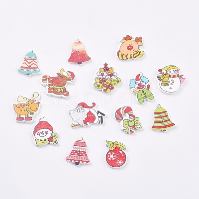 Printed Wooden Buttons BUTT-K007-01-1