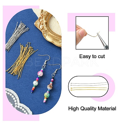 180Pcs 2 Colors Brass Ball Head Pins KK-YW0002-33-1