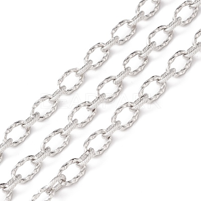 Tarnish Resistant 304 Stainless Steel Twist Oval Link Chains CHS-E022-01P-1