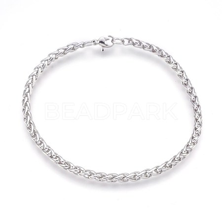 304 Stainless Steel Wheat Chain Bracelets BJEW-P235-11P-1