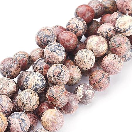 Natural Red Leopard Skin Jasper Beads Strands GSR12mmC066-1