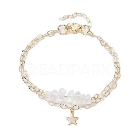 Opalite Chip Multi-Strand Bracelet Sets BJEW-JB10500-03-1