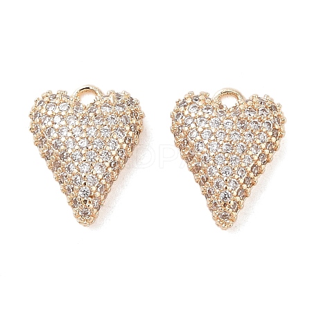 Brass Micro Pave Clear Cubic Zirconia Pendants KK-S388-01G-01-1
