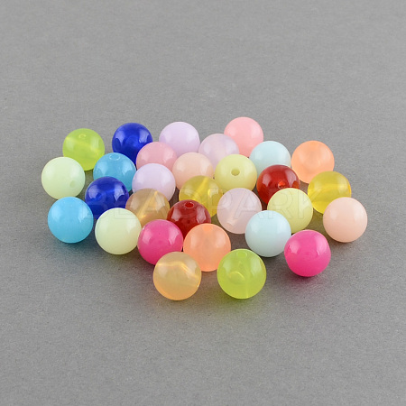 Imitation Jelly Acrylic Beads SACR-R836-10mm-M-1