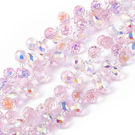 Transparent Electroplate Glass Beads Strands EGLA-F152A-AB03-1