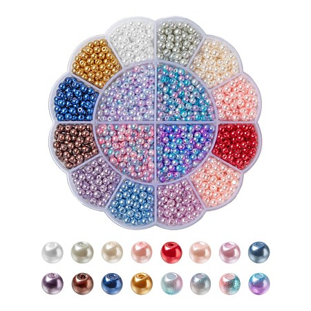 1500Pcs Imitation Pearl Beads Kit for DIY Jewelry Making DIY-FS0001-94A-1