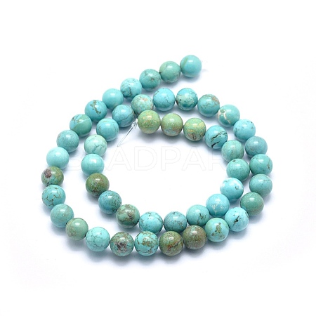 Dyed Natural Turquoise Beads Strands X-G-G768-02-10mm-1
