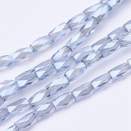 Electroplate Transparent Glass Beads Strands EGLA-E046-E03-1