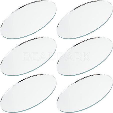 Olycraft 6Pcs Oval Glass Mirror AJEW-OC0003-19-1