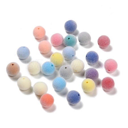 Flocky Opaque Acrylic Beads OACR-I026-01E-1