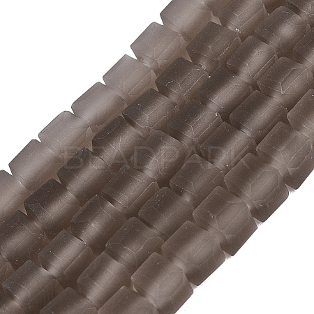 Transparent Frosted Glass Beads Strands GLAA-N072-01A-A18-1