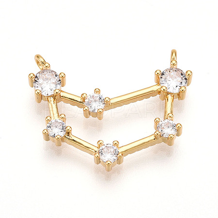 Brass Micro Pave Cubic Zirconia Pendants KK-N261-120B-G-1