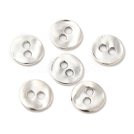 Lead Free Antique Silver Tibetan Style Flat Round Buttons X-TIBE-R178-AS-LF-1