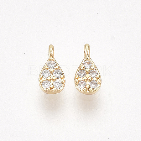 Brass Micro Pave Cubic Zirconia Charms X-KK-S350-298-1