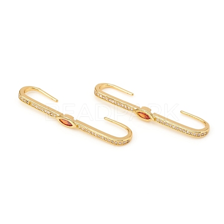 Brass Micro Pave Cubic Zirconia Ear Wrap Crawler Hook Earrings KK-D160-68G-1