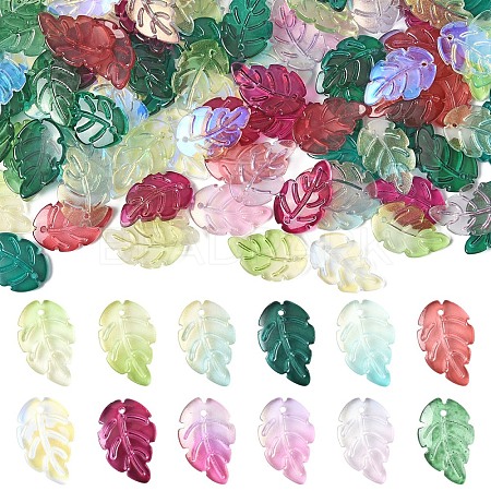 120Pcs Transparent Glass Pendants GLAA-YW0004-71-1